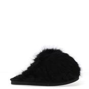 Zen Collection Faux Fur Slippers, Black image