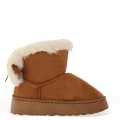 Zen Collection Bow Faux Fur Mule Slipper Shoes, Warm Tan image