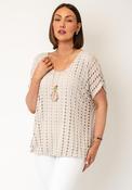 Serafina Collection One Size Mesh Top, Beige image