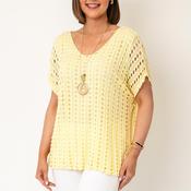 Serafina Collection One Size Mesh Top, Yellow