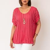 Serafina Collection One Size Mesh Top, Pink image