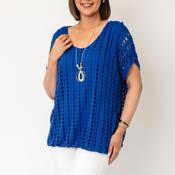 Serafina Collection One Size Mesh Top, Blue