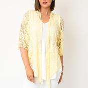 Serafina Collection One Size Open Mesh Cardigan, Yellow
