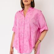 Serafina Collection One Size Floral Embroidered Blouse, Pink image