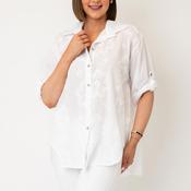 Serafina Collection One Size Floral Embroidered Blouse, White