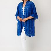 Serafina Collection One Size Long Open Cardigan, Royal Blue