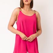 Serafina Collection One Size Strap Detail Vest Top, Pink
