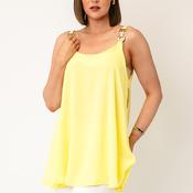 Serafina Collection One Size Strap Detail Vest Top, Yellow