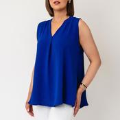 Serafina Collection One Size Sleeveless V Neck Top, Blue