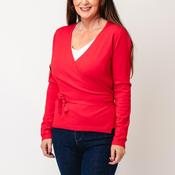 Serafina Collection One Size Wrap Cardigan, Red