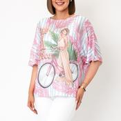 Serafina Collection One Size Tropical Print Knitted Poncho, Multi-Coloured