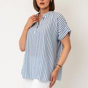 Serafina Collection One Size Striped Blouse, Blue and White image