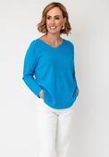 Serafina Collection V-Neck Knitted Jumper, Blue image