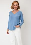 Serafina Collection V-Neck Knitted Jumper, Blue image