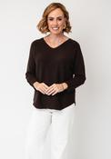 Serafina Collection V-Neck Knitted Jumper, Brown image