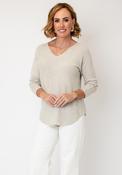 Serafina Collection V-Neck Knitted Jumper, Stone image