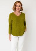 Serafina Collection V-Neck Knitted Jumper, Green image
