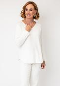 Serafina Collection V-Neck Knitted Jumper, White image