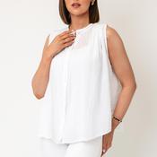 Serafina Collection One Size Round Neck Blouse, White
