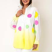 Serafina Collection One Size Rhinestone Polka Shirt, White Multi