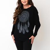 Serafina Collection One Size Dreamcatcher Knit Jumper, Black