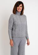 Serafina Collection Cable Knit Jumper, Grey image