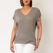 Serafina Collection One Size Relaxed Knitted Top, Grey