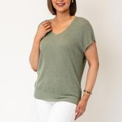 Serafina Collection One Size Relaxed Knitted Top, Green image