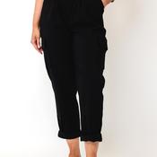 Serafina Collection One Size Cargo with Detachable Belt Trousers, Black