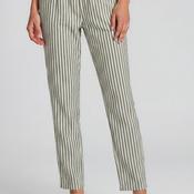 Serafina Collection Striped Linen Blend Belted Trousers, Green image