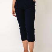 Serafina Elasticated Slim Leg Capri Trousers, Navy image