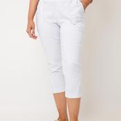 Serafina Elasticated Slim Leg Capri Trousers, White