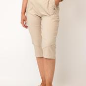 Serafina Elasticated Slim Leg Pocket Detail Capri Trousers, Beige