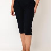 Serafina Elasticated Slim Leg Pocket Detail Capri Trousers, Navy