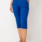 Serafina Elasticated Slim Leg Pocket Detail Capri Trousers, Blue