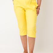 Serafina Elasticated Slim Leg Pocket Detail Capri Trousers, Yellow