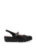 Wonders Sauvag Smooth Leather Slip On Wedge Shoes, Black image