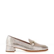 Wonders Maya Leather Leopard Printed Loafer, Silver image