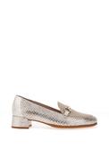Wonders Maya Leather Leopard Printed Loafer, Silver image