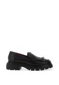 Wonders Alice Stud Fringe Leather Loafers, Black image