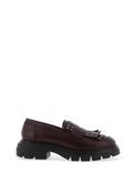 Wonders Alice Stud Fringe Leather Loafers, Wine image