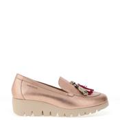 Wonders Leather Tassel Wedged Loafers, Pink image