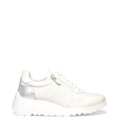 Wonders Wild V Perforated Leather Wedged Trainers, White