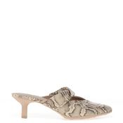 Wonders Sauvag Leather Snake Print Kitten Heel Shoes, Beige image