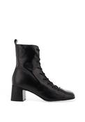 Wonders Talis Leather Lace Up Black Heel Boots, Black image