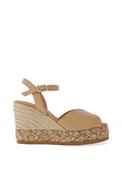 Wonders Willer Woven Chunky Wedge Espadrille Sandals, Beige image
