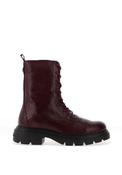 Wonders Dolmen Reptile Printed Leather Military Flat Boots, Wine image