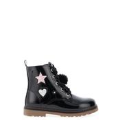 Xti Glitter Patch Lace Up Boots, Black