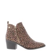 Xti Womens Textured Spot Printed Ankle Heeled Boots, Taupe