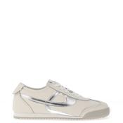 Xti Womens Faux Leather Slip On Style Trainers, White &amp; Silver image